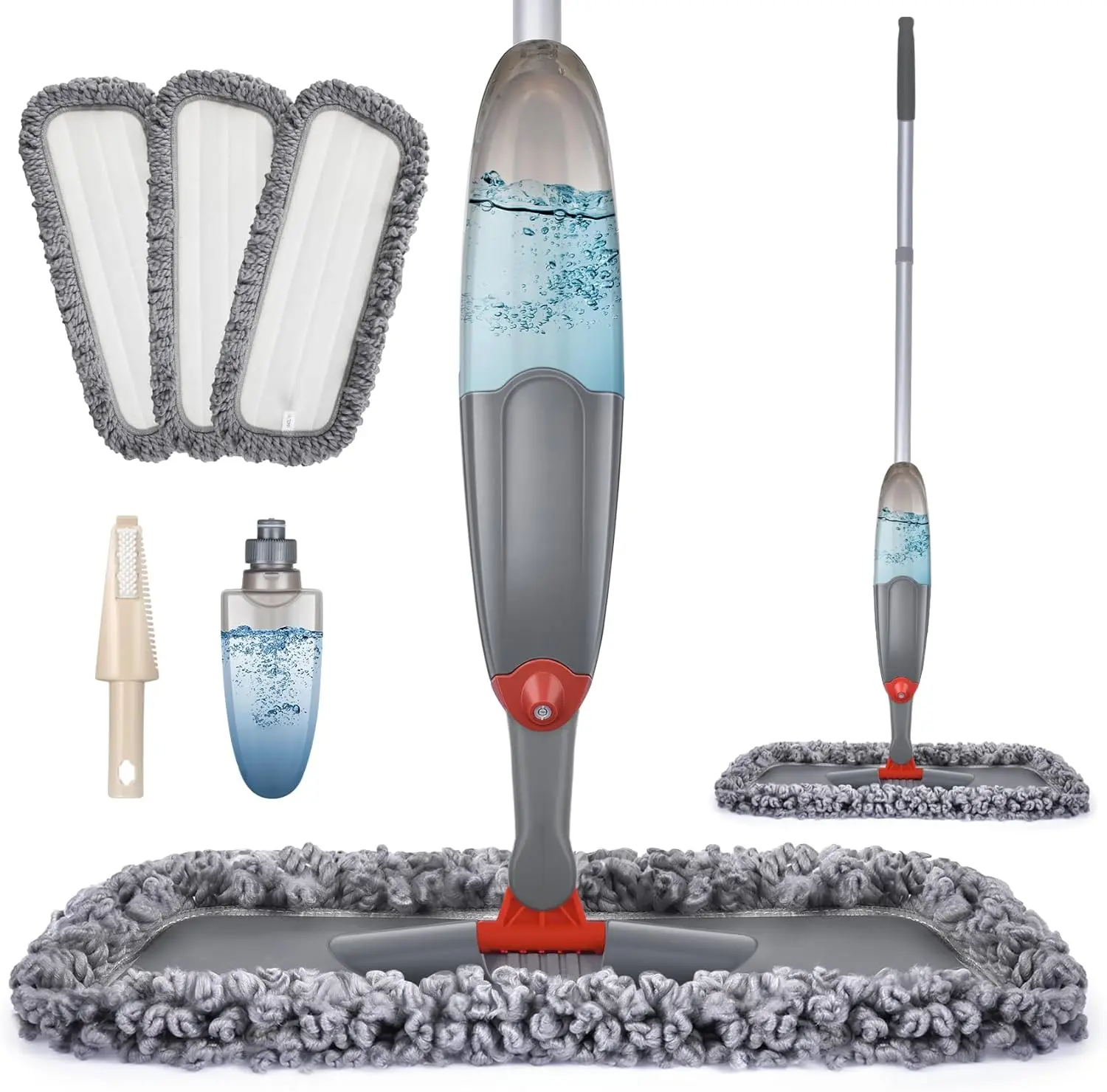 Spray Mop for Floor Cleaning, Spray with 3 Washable Mop Pads & 635ML Refillable Bottle