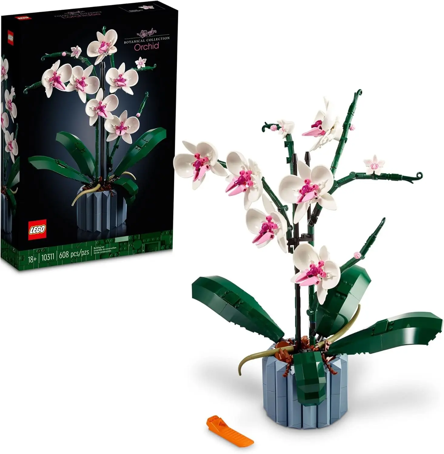 LEGO Botanicals Orchid - Artificial, Fake Indoor Flowers Building Set
