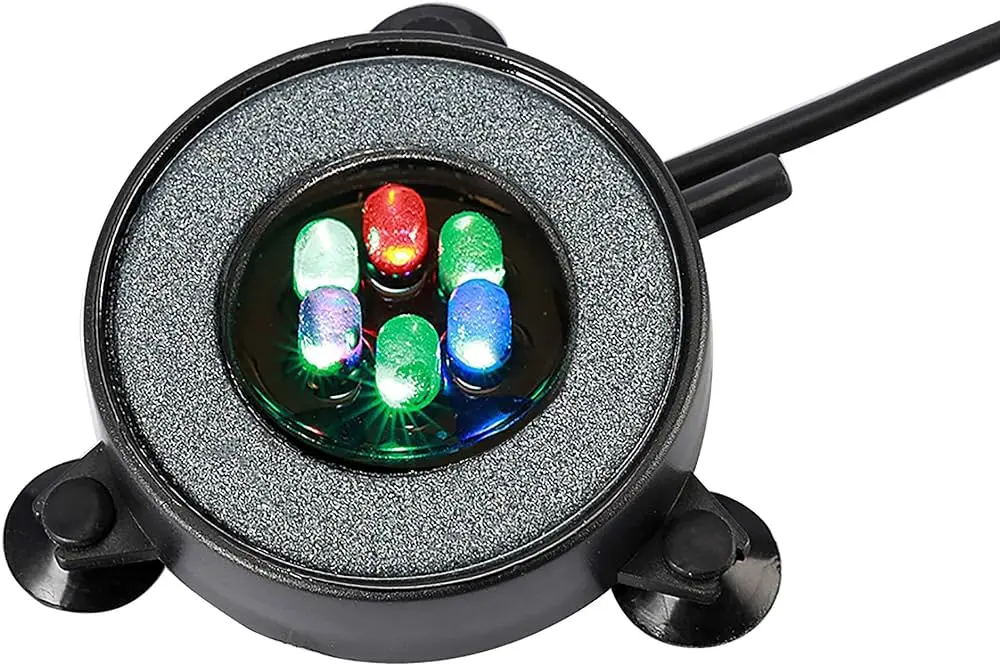 NICREW Multi-Colored LED Aquarium Bubbling Stone Disk