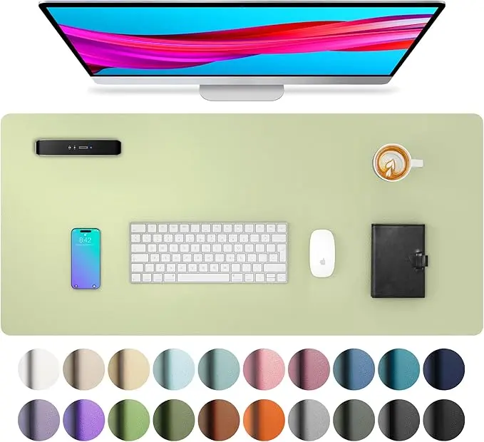 Aothia Leather Desk Pad Protector, Large Mouse Pad, Office Desk Mat