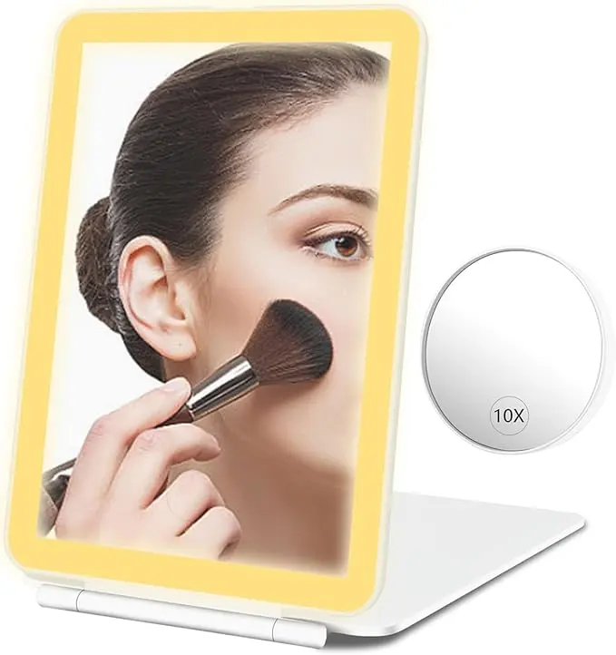 Dec.Metu Travel Mirror with Lights Makeup Mirror Touch Screen
