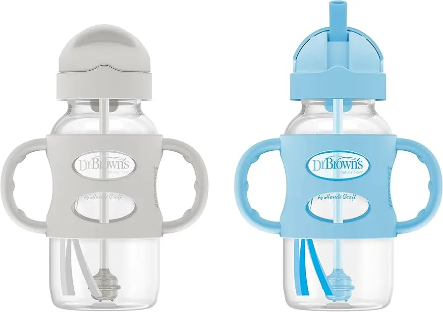 Dr. Brown's Milestones Sippy Straw Bottle with Silicone Handles (2-Pack)