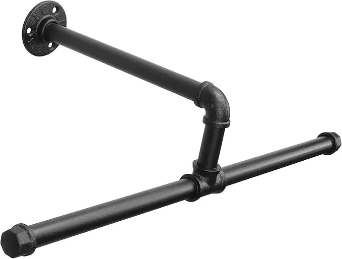 Jeasor Industrial Pipe Clothes Rack Floating DIY Wall Mounted