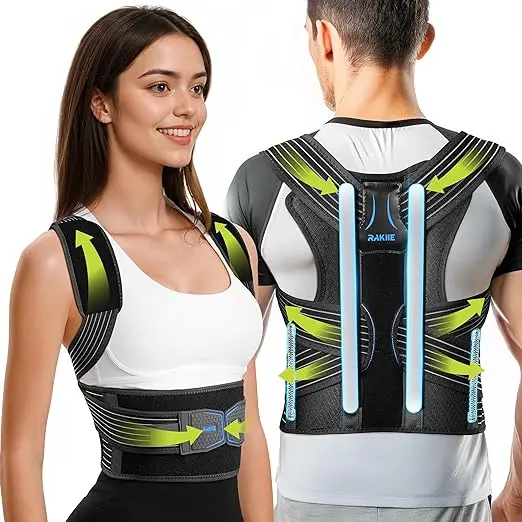 Posture Corrector for Women and Men, Adjustable Back Brace with Underarm Pain Relief Strap