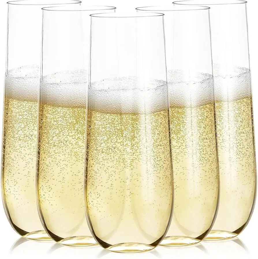 Prestee 24 Plastic Champagne Flutes