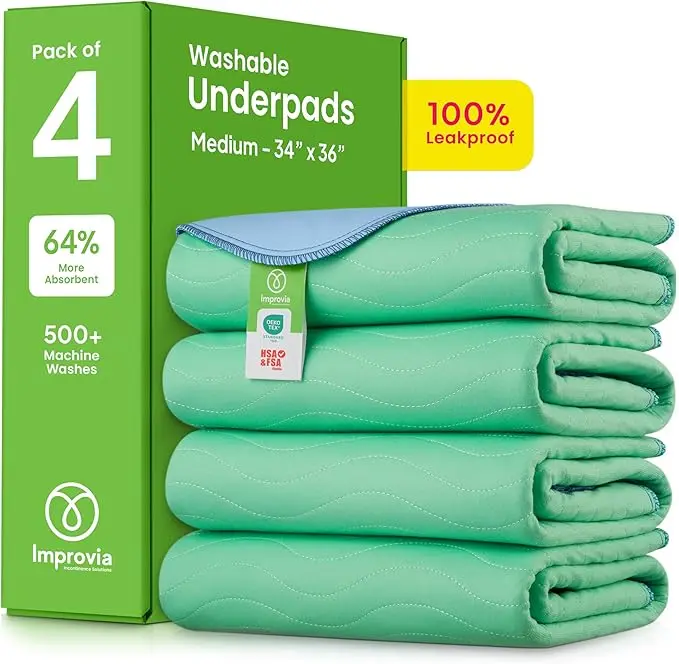 IMPROVIA® Washable Underpads, 34" x 36" (Pack of 4)