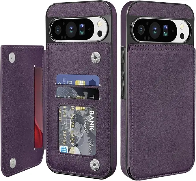 Google Pixel 9 Pro XL Case Leather Wallet with Card Holder