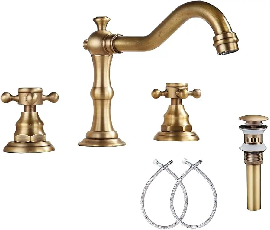 GGStudy 8-16 inch Two Handles 3 Holes Widespread Bathroom Sink Faucet