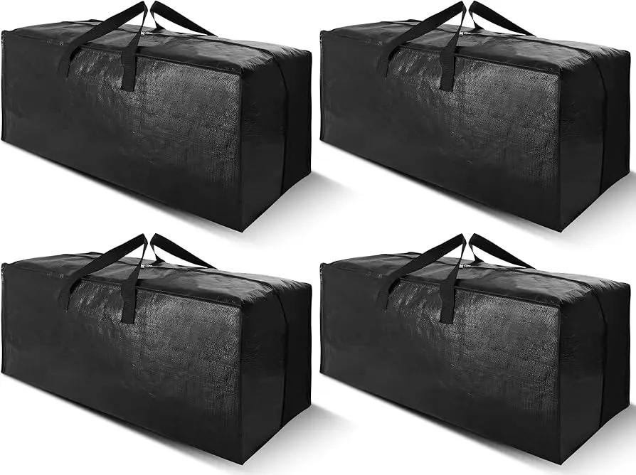 Cosy Family 4 Pack Heavy Duty Extra Large Moving Bags with Backpack Straps