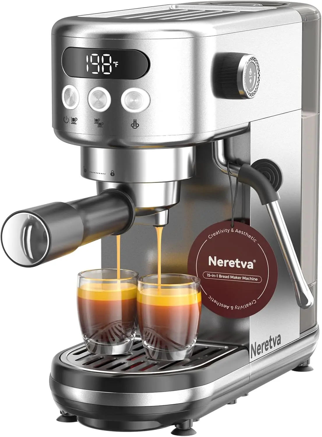 Neretva Espresso Machines, Stainless Steel
