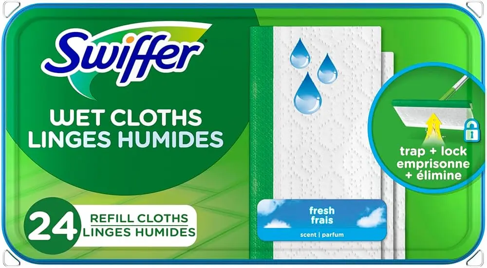Swiffer Sweeper Wet Mopping Cloth Refills Fresh Scent, 24 count