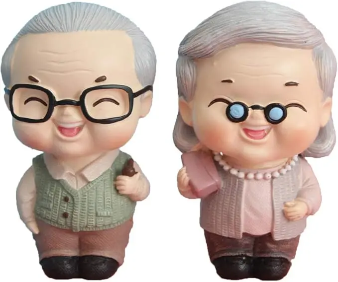 2Pcs Grandparents Figurine