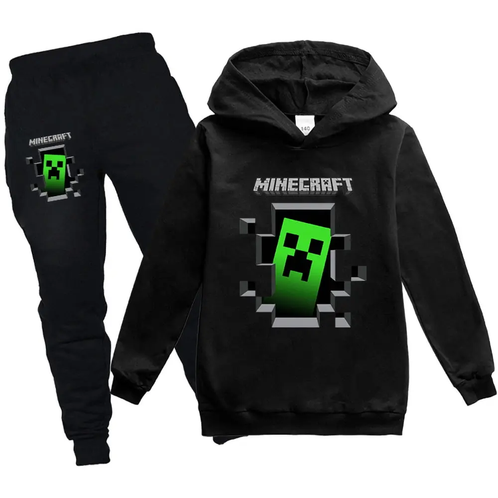 Boys Minecraft Casual Hoodie Jogging Pants - 2 Piece Set (7-8Y)