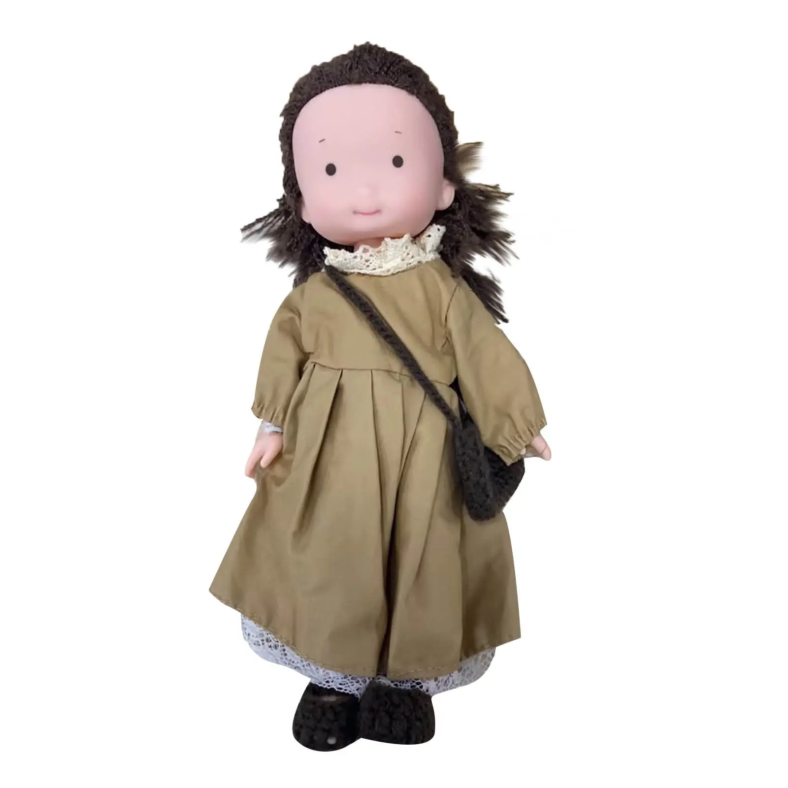 Girl Doll Brown Dress and Bag