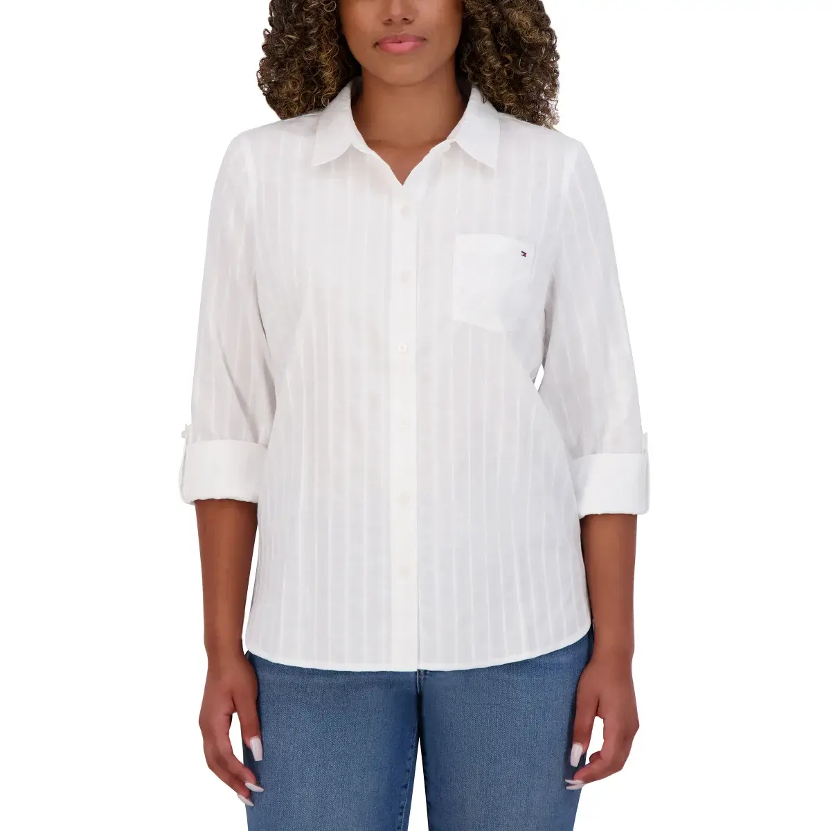 Tommy Hilfiger Women's Roll Tab Blouse (M)