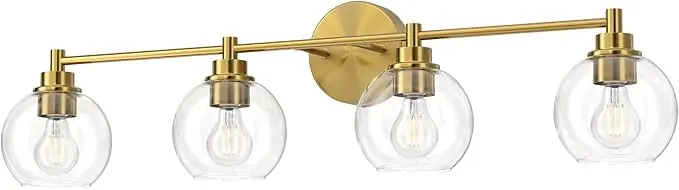 VONLUCE Bathroom Light Fixtures, 4-Light, E26 Sockets, Gold Finish