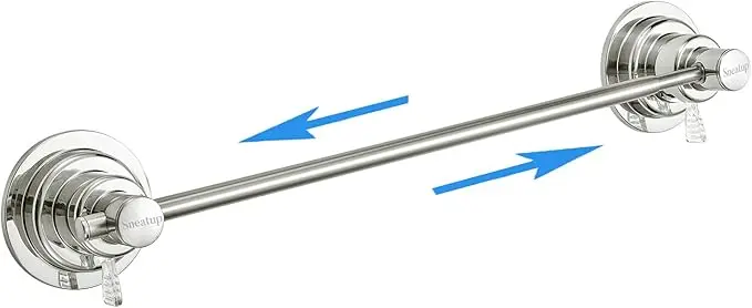 Sneatup Suction Cup Extendable 17-29" Stainless Steel Towel Bar