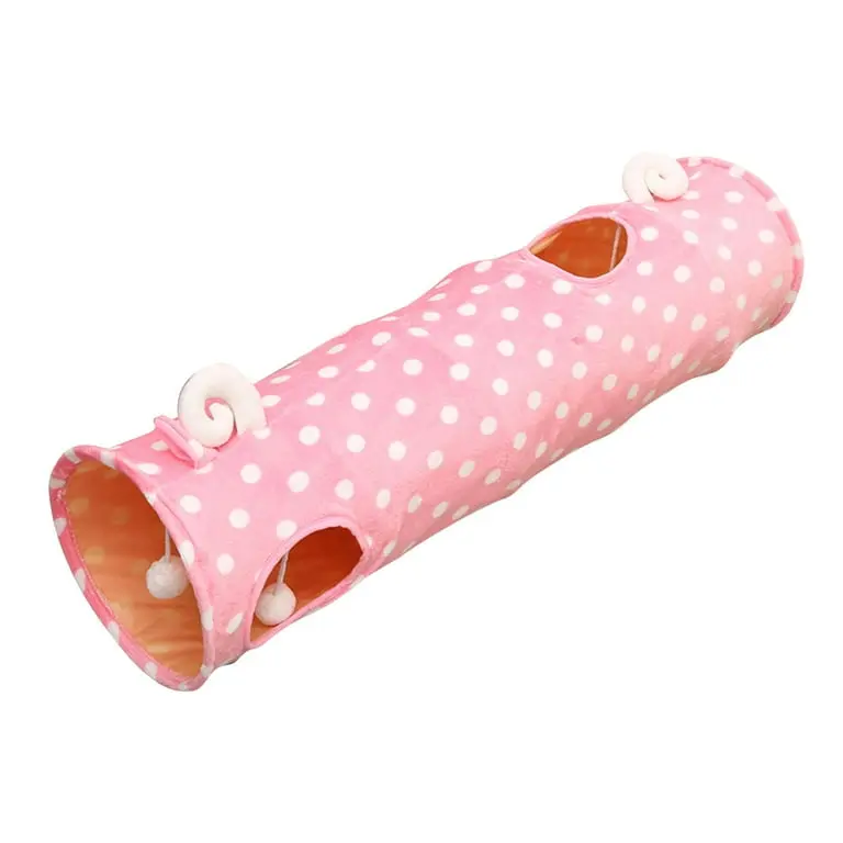 Pet Tunnel, Soft Pink Polka Dot