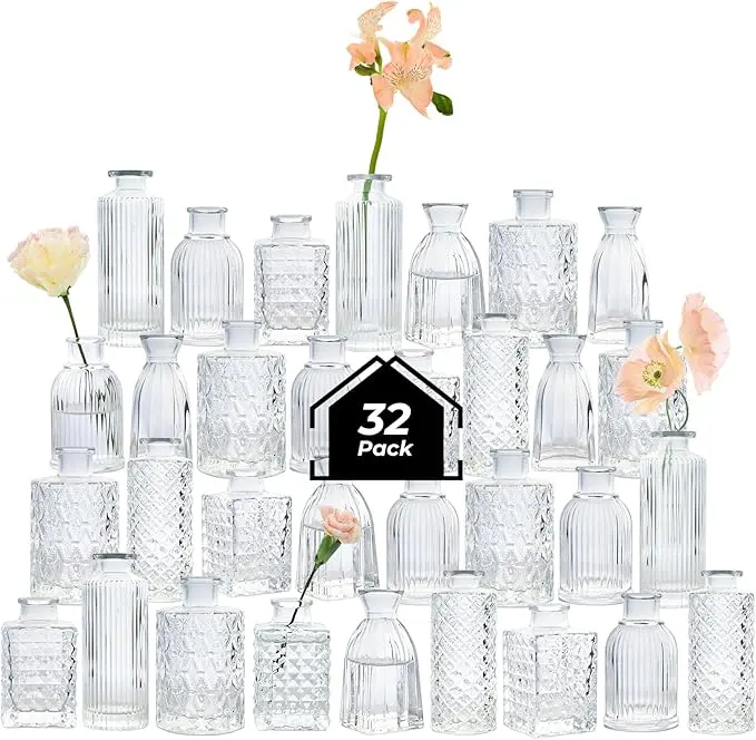 ComSaf Glass Bud Vases Set of 32