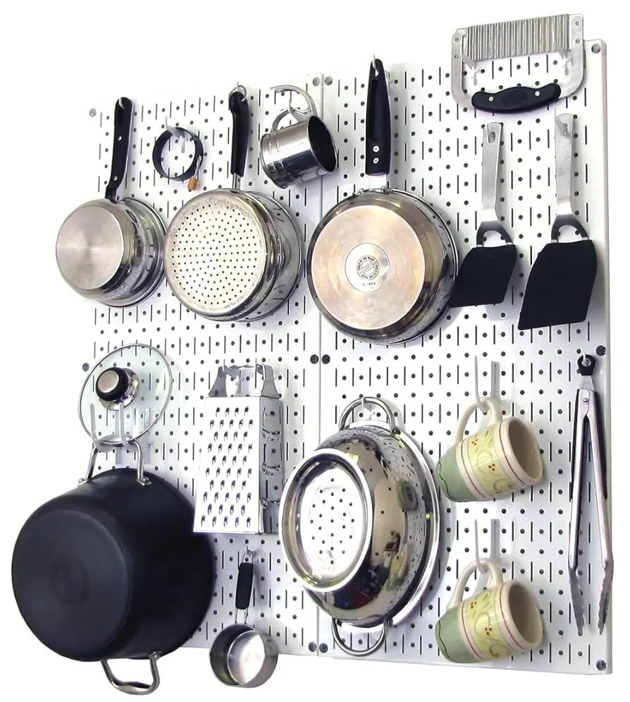 Wall Control Kitchen Pegboard Organizer, Pots and Pans