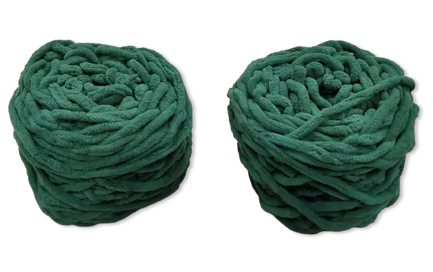2 PACK Velvet Chenille Yarn, Green Fluffy
