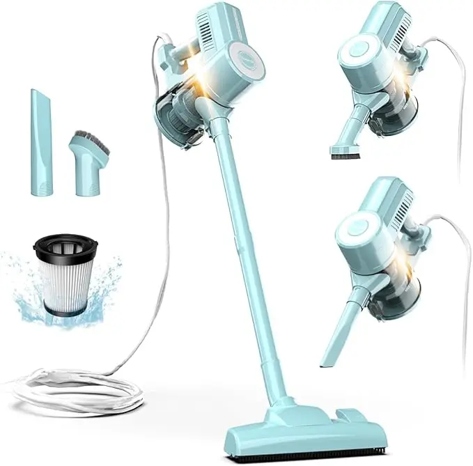 Roomie Tec Corded Stick Vacuum Cleaner - 450W, Cyan