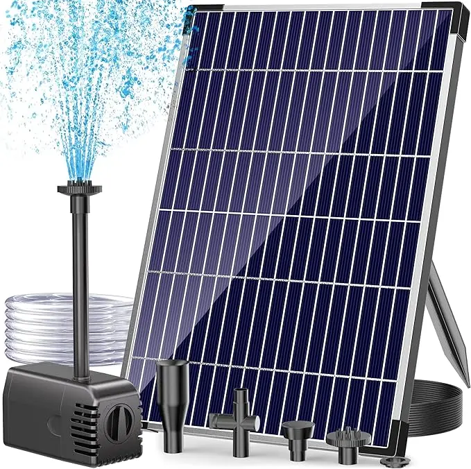 POPOSOAP 12W 160GPH Solar Water Fountain Pump - Black Pump