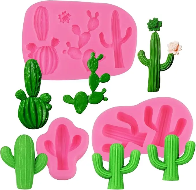 3 Pieces Cactus Silicone Mold - Chocolate, Fondant, Crafts Decorative