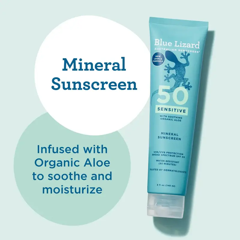 BLUE LIZARD AUSTRALIAN SUNSCREEN   Sensitive Mineral Sunscreen Lotion SPF 50+