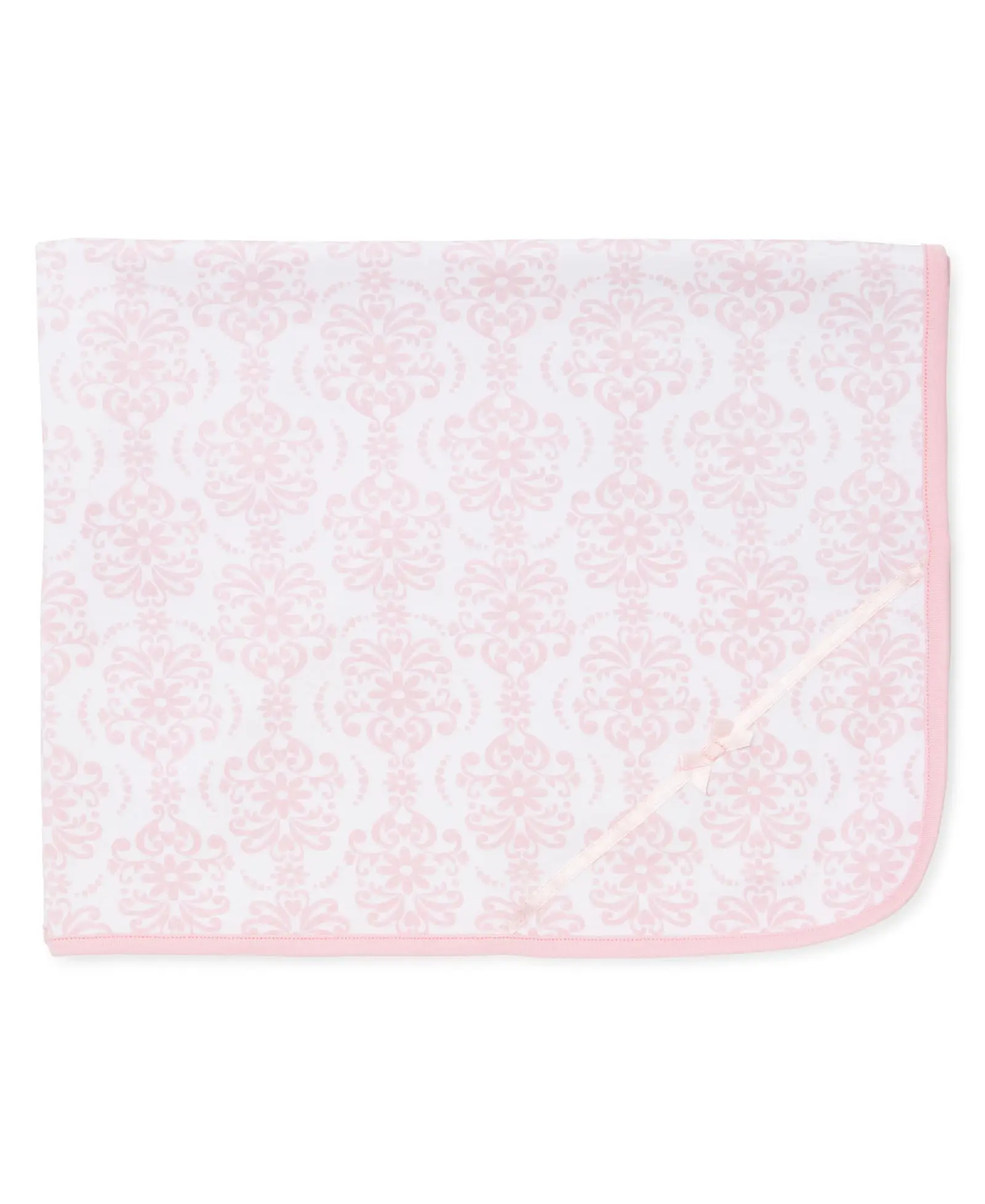 Little Me Pink Damask Receiving Blanket