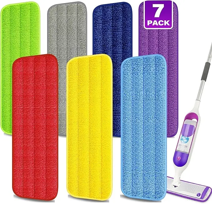 7 Pack Reusable Mop Pads for Swiffer Power Mop 13''-15''