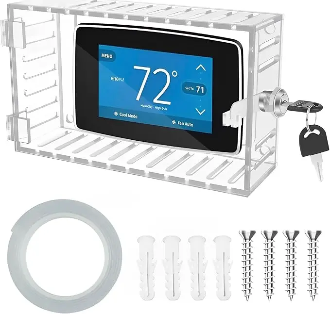 Universal Thermostat Box with Key, Fits 4.7"H x 7.3"W x 2.2"D inches or Smaller