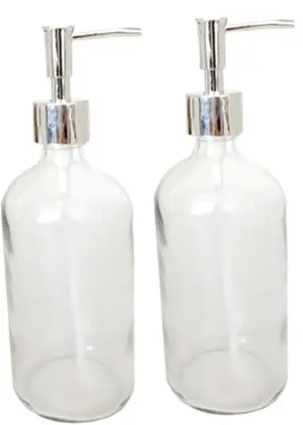 VIOETRY 2-Pack 500ml Glass Lotion Bottles