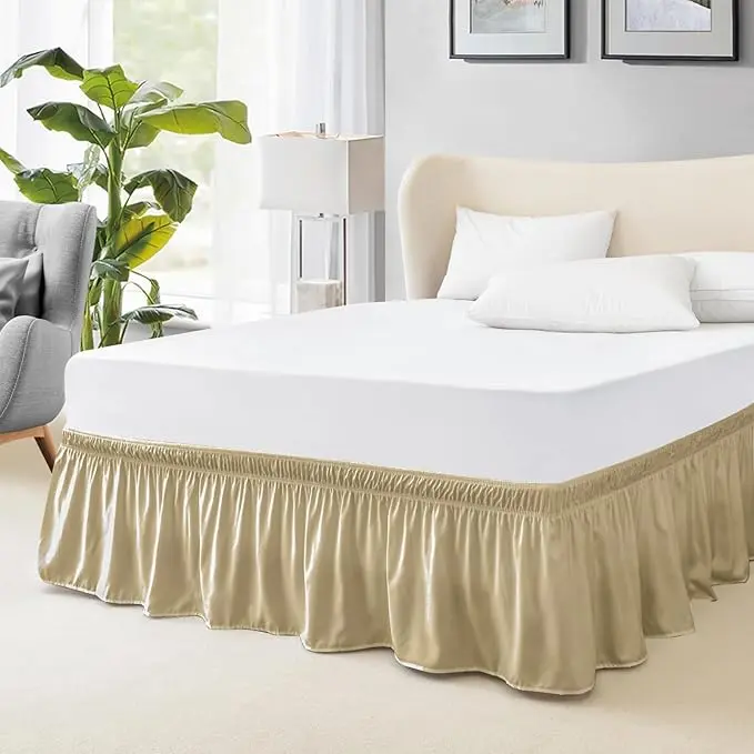 FreshCulture Queen Bed Skirt, 15" Tailored Drop