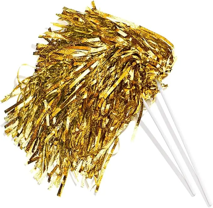 10 pack Gold Spirit Pom Poms