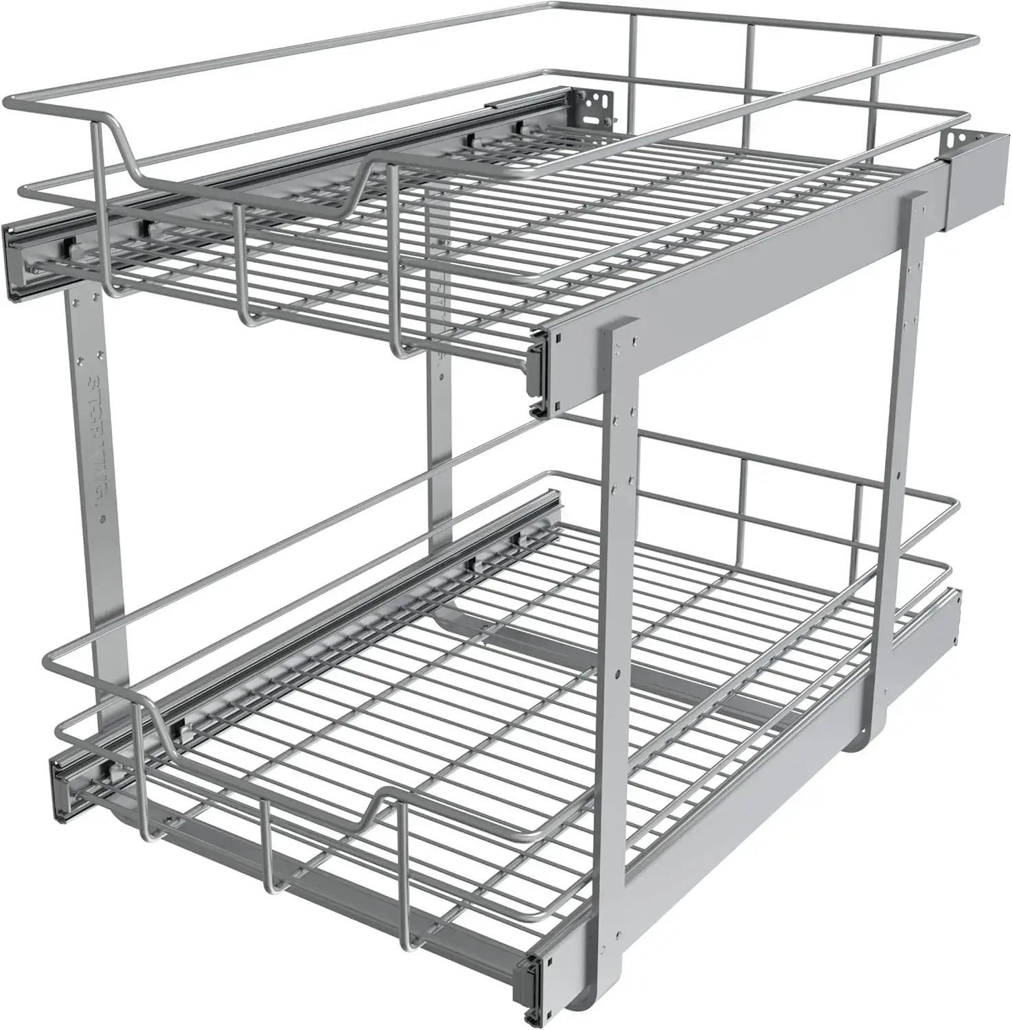 2 Tier Pull Out Cabinet Organizer 20" W X 22" D, Slide Out Drawers For Kitchen Cabinets