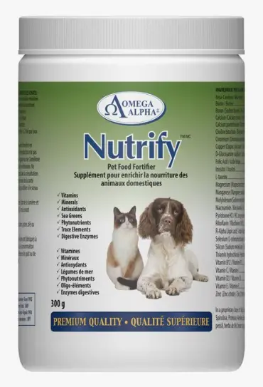 Omega Alpha Nutrify Food Fortifier Dog & Cat Supplement, 300-g bottle
