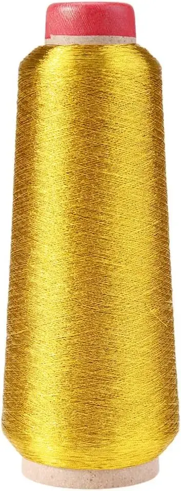 Metallic Thread Embroidery Gold Silver Machine Embroidery Threads Polyester Sewing Thread Spools for Embroidery (Gold)