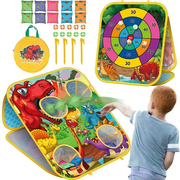3 in 1 Bean Bag Toss Game for Kids, Toddler Toys for 3 4 5 Year Old Boys Girls Birthday Gifts, Dinosaur Cornhole Party Games Backyard Outdoor Outside Toys Ages 3-4 4-8 Toy Game