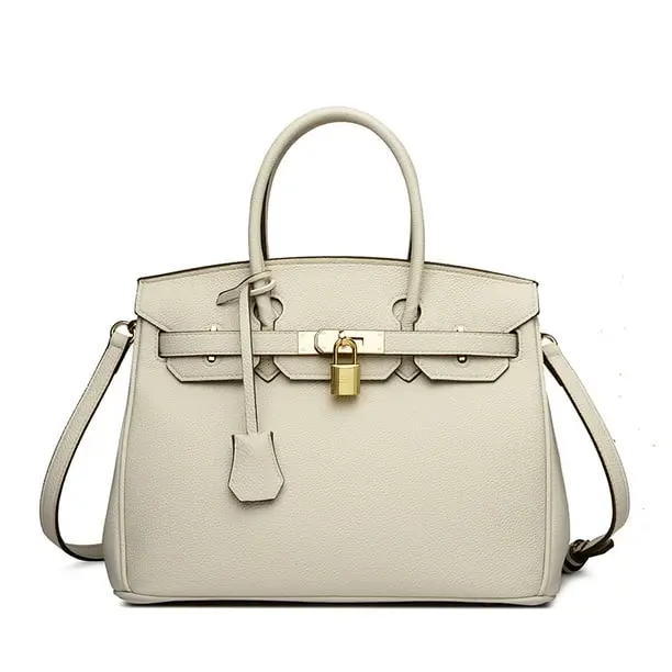 Commuter Essential Luxury Backpack Bag with Solid Color and Leather