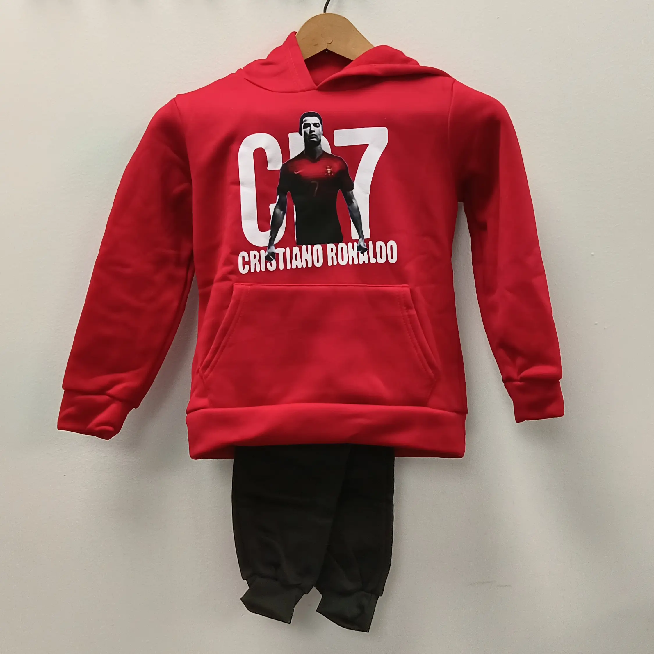 Boys C7 Soccer Red Hoodie and Pant (6-7Y)