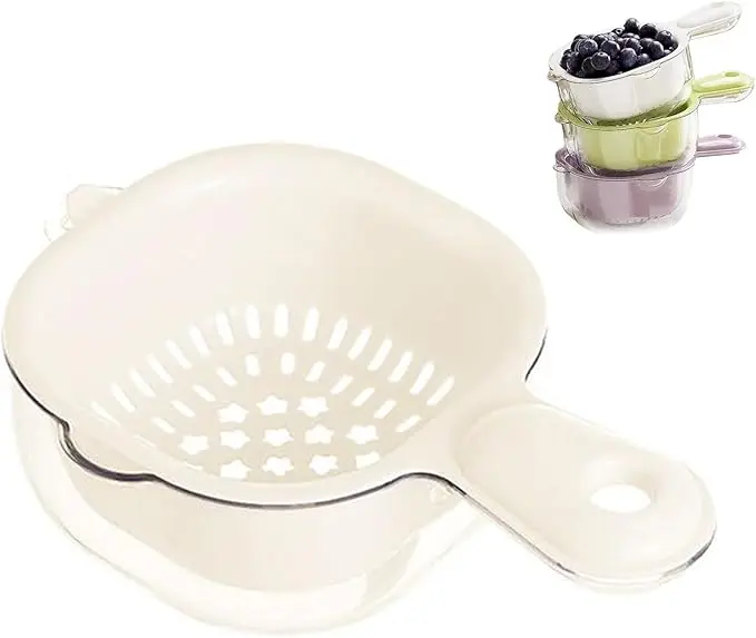 Kitchen Strainer - Pasta Strainers with Handle | 2-in-1
