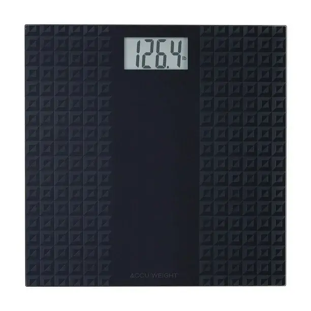 Accuweight 400 lb Digital Glass Scale in Black, Symmetrical pattern design