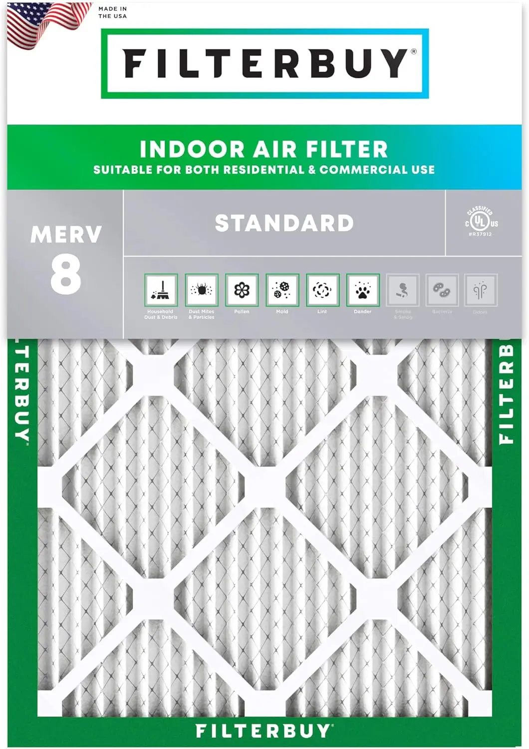 Filterbuy 8x14x1 Air Filter MERV 8 Dust Defense (1-Pack)