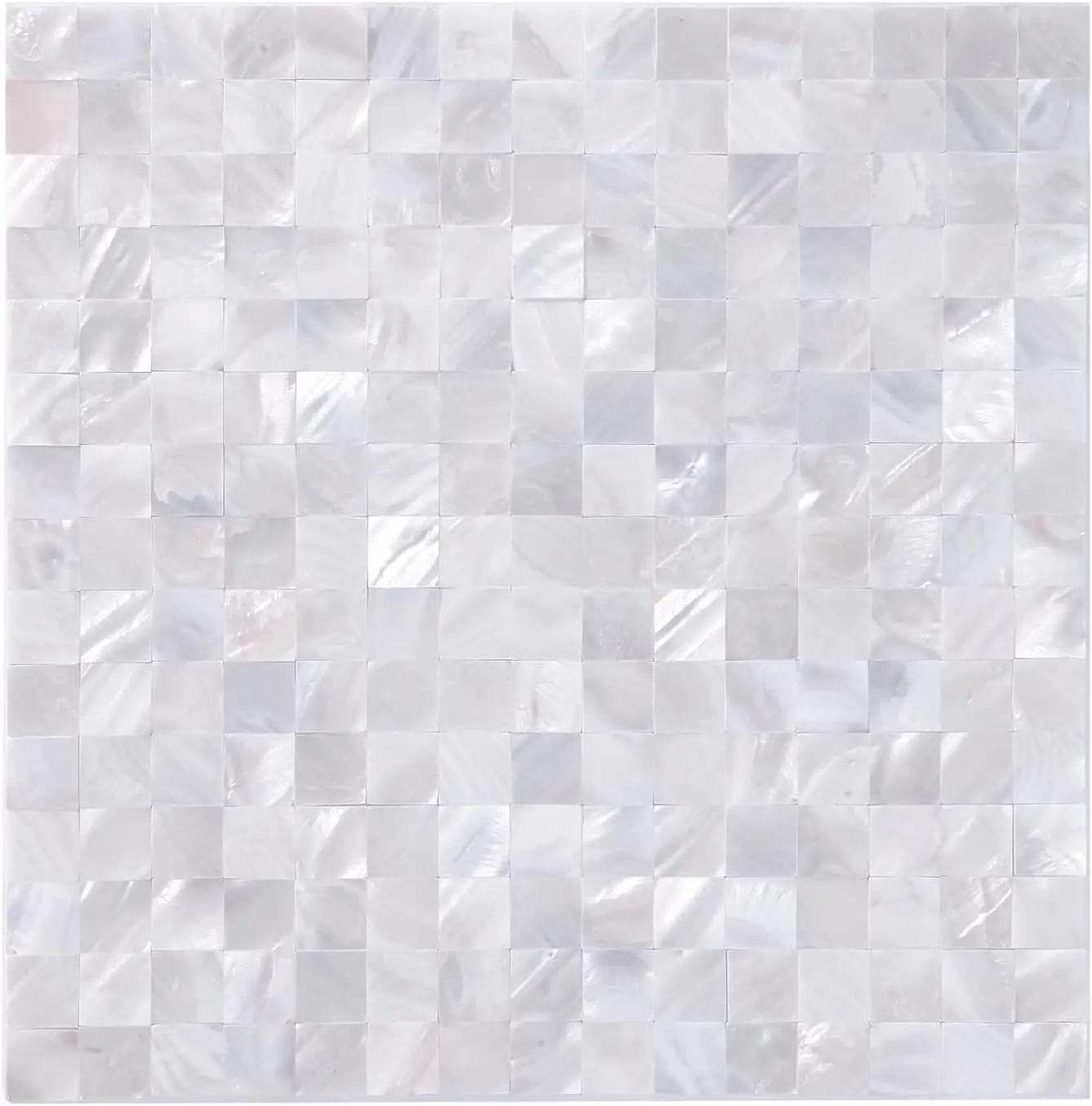 Reovatile Peel and Stick Pearl Shells Backsplash Tiles, Stick on Backsplash for Kitchen, Bathroom, Bedroom (11.8"X11.8", 10 Sheets in White Nature)