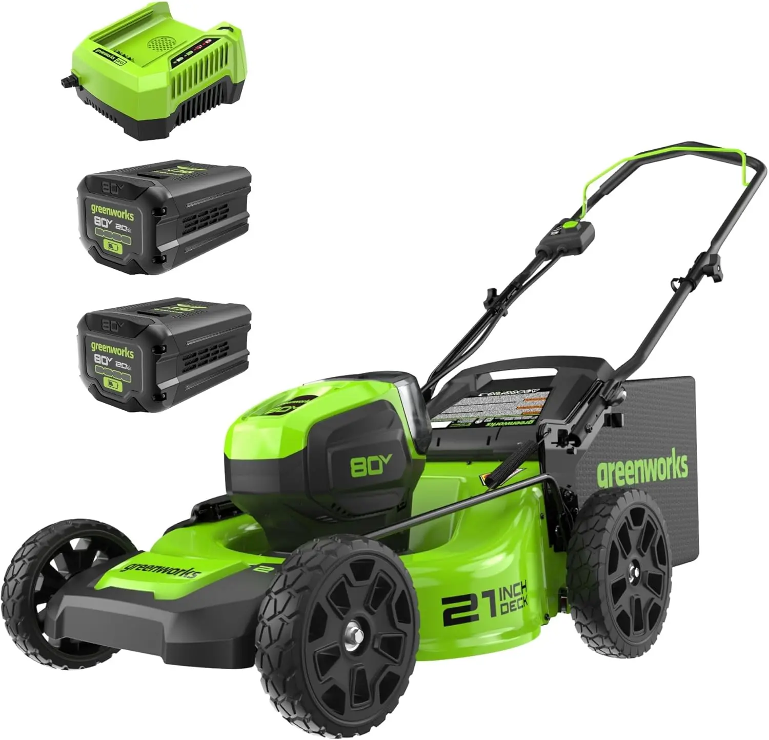 *AS-IS* Greenworks PRO 21-Inch 80V Cordless Lawn Mower, Two 2.0AH Batteries Included