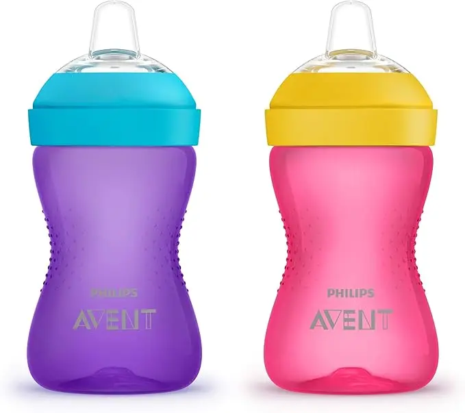 Philips Avent My Grippy Spout Cup, 10oz, 2pk, Pink/Purple