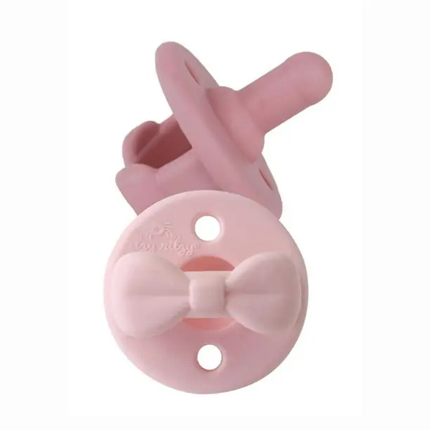 Itzy Ritzy Sweetie Soother 2 pack silicone pacifiers pink bows, Pacifier