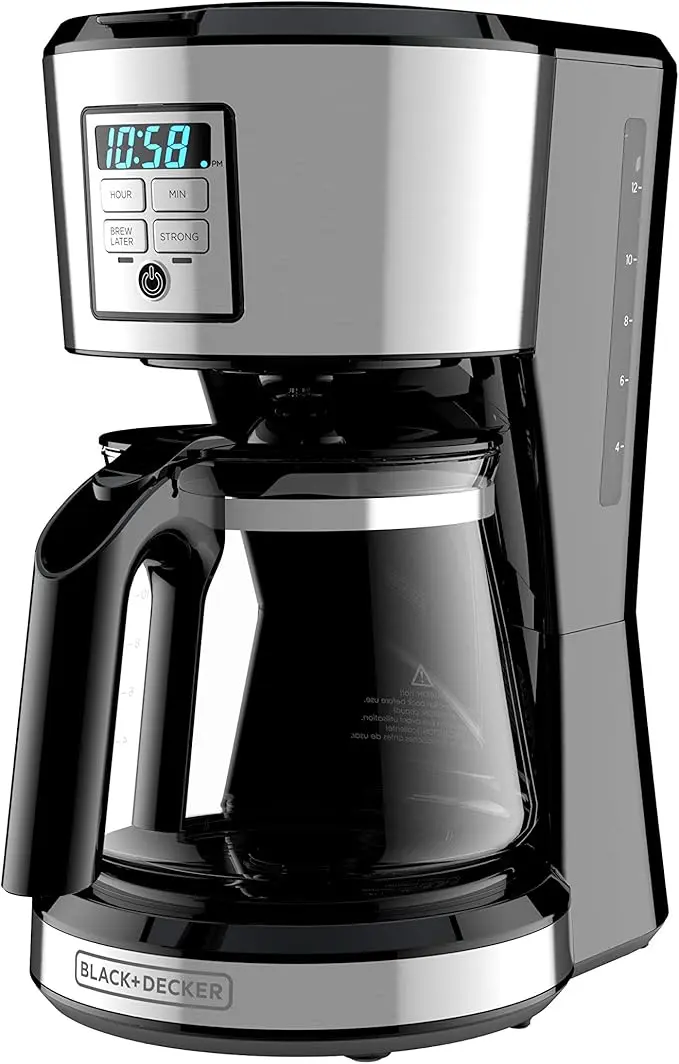 BLACK+DECKER 12 Cup Programmable Coffee Maker in Stainless Steel