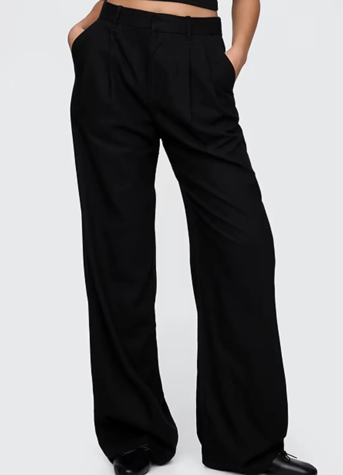 GAP Women's 365 High Rise Linen-Blend Trousers Black, Size 10
